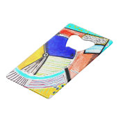 抽象芸術ホイールクレジットカードボトルオープナー クレジットカード栓抜き (正面アングル)