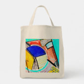 抽象芸術ホイールトートバッグ トートバッグ (裏面)