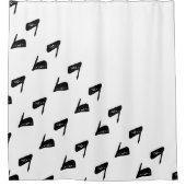 抽象芸術ホエール白黒 シャワーカーテン (正面)