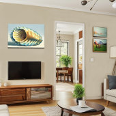 抽象芸術ホタテ貝殻壁デコ キャンバスプリント