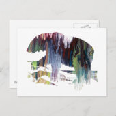 抽象芸術ホッキョクグマのシルエット ポストカード (正面/裏面)