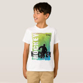 抽象芸術ホッケー選手 Tシャツ (正面フル)