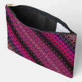 抽象芸術ホットピンク アクセサリーポーチ (見開き)