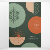 抽象芸術ホリデイサークル 三つ折りクリスマスカード (内部中)