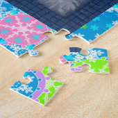 抽象芸術ホリデーズメリークリスマスハッピーニューイヤーd ジグソーパズル (側面)