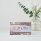 抽象芸術ホログラフィックレインボーバラ金ゴールド フェミニン 名刺 (スタンド正面)