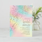 抽象芸術ホログラフィックレインボーブライダルシャワーID775 招待状 (スタンド正面)