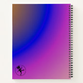 抽象芸術ホロピンクと紫の水彩勾配 ノートブック (裏面)