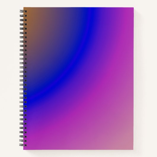 抽象芸術ホロピンクと紫の水彩勾配 ノートブック (正面)
