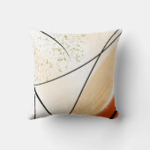 抽象芸術ホワイトオレンジグリーンブラックライン クッション (裏面)