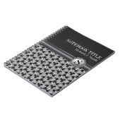 抽象芸術ホワイトグレーウィーブパターンカスタムノート ノートブック (左側)