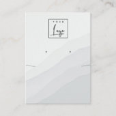 抽象芸術ホワイトグレーネックレスイヤリングロゴディスプレイ 名刺 (正面)