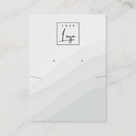 抽象芸術ホワイトグレーネックレスイヤリングロゴディスプレイ 名刺 (正面)