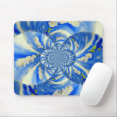 抽象芸術ホワイトブルー絵を描フローラ マウスパッド (マウス)