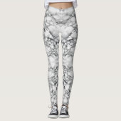 抽象芸術ホワイトマーブルレギンス レギンス (正面)