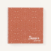 抽象芸術ホワイトモザイクオンテラコッタブレットホテル ノートブック (正面)