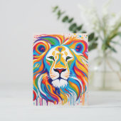 抽象芸術ホワイトライオンアート ポストカード (スタンド正面)