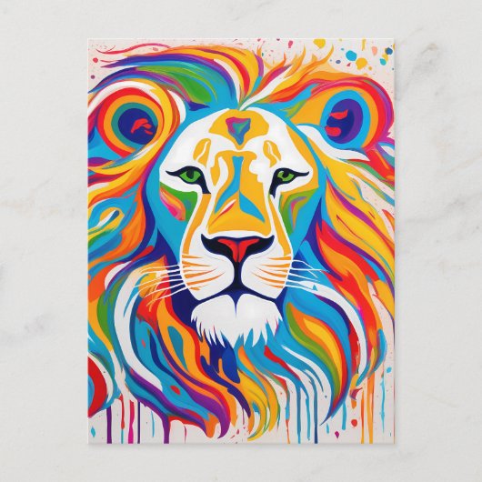 抽象芸術ホワイトライオンアート ポストカード (正面)