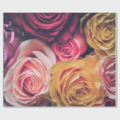 抽象芸術ホワイトローズガーデンエレガントフローララッピング ラッピングペーパー (フラット)