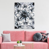 抽象芸術ホワイト油絵を描フラワーアート キャンバスプリント (インサイチュ (リビング))