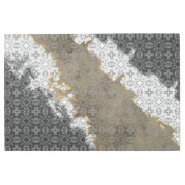 抽象芸術ホワイト、グレー、金ゴールドベージュヴィンテージ メタルプリント