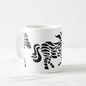 抽象芸術ホースウッドブロックプリントマグ コーヒーマグカップ (正面左)