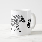 抽象芸術ホースウッドブロックプリント専門マグカップ ジャンボコーヒーマグカップ (正面右)