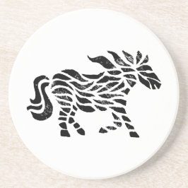 抽象芸術ホースウッドブロックプリント砂岩コースター コースター