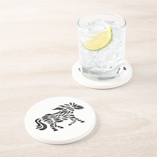 抽象芸術ホースウッドブロックプリント砂岩コースター コースター (側面)