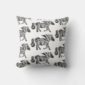 抽象芸術ホースウッドブロックプリント クッション (正面)