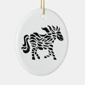 抽象芸術ホースウッドブロックプリント セラミックオーナメント (右)