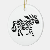抽象芸術ホースウッドブロックプリント セラミックオーナメント (左)
