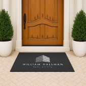 抽象芸術ホームロゴグレー/ダークグレー ドアマット