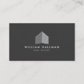 抽象芸術ホームロゴグレー/ダークグレー 名刺 (正面)