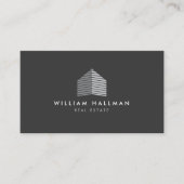 抽象芸術ホームロゴグレー/ダークグレー 名刺 (正面)