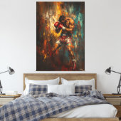 抽象芸術ボクサーinアクション – Powerful Sports Art キャンバスプリント (インサイチュ (寝室))