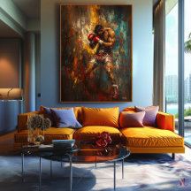 抽象芸術ボクサーinアクション – Powerful Sports Art