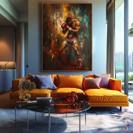 抽象芸術ボクサーinアクション – Powerful Sports Art キャンバスプリント