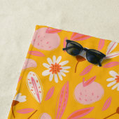 抽象芸術ボタニカルモダンフルーツボホイエロー名 ビーチタオル (インサイチュ)