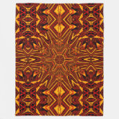 抽象芸術ボヘミアンシンビジウムオーキッドコージー フリースブランケット (正面)