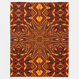 抽象芸術ボヘミアンシンビジウムオーキッドコージー フリースブランケット