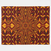 抽象芸術ボヘミアンシンビジウムオーキッドコージー フリースブランケット (正面(横))