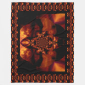 抽象芸術ボヘミアンファイアオーキッド1フローラルパターン フリースブランケット (正面)