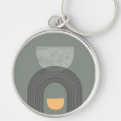 抽象芸術ボヘミアン図形パターン キーホルダー (正面)