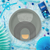 抽象芸術ボヘミアン図形パターン ペーパープレート (パーティー)