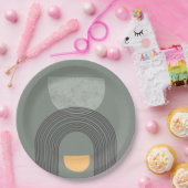 抽象芸術ボヘミアン図形パターン ペーパープレート (パーティー)