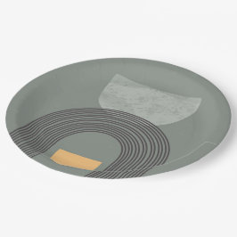 抽象芸術ボヘミアン図形パターン ペーパープレート