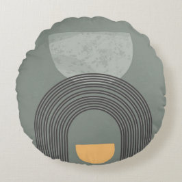 抽象芸術ボヘミアン図形パターン ラウンドクッション