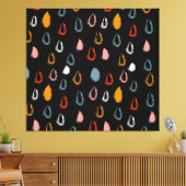 抽象芸術ボホの雨滴、トライバルドードル。 キャンバスプリント (インサイチュ (リビング))