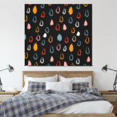 抽象芸術ボホの雨滴、トライバルドードル。 キャンバスプリント (インサイチュ (寝室))